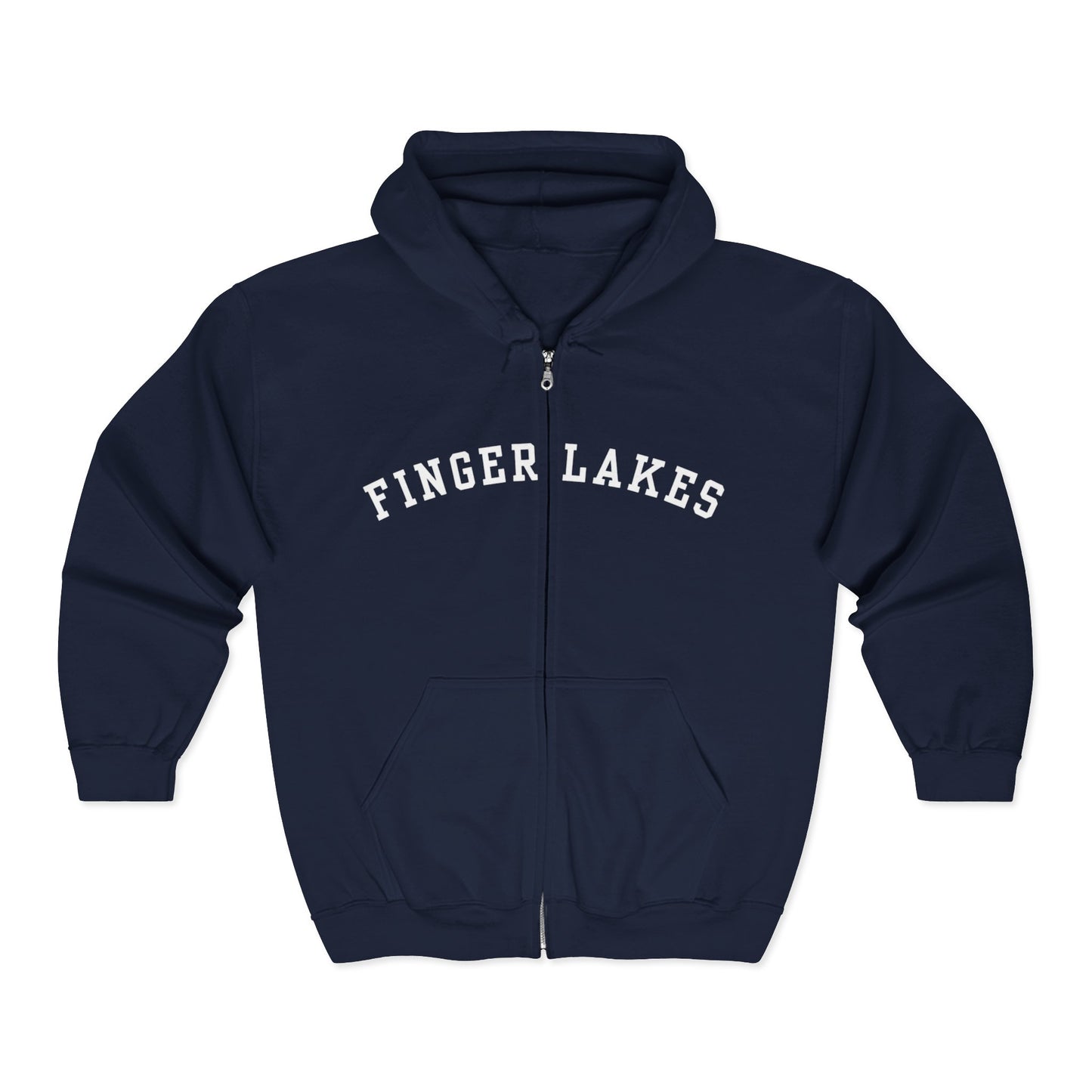 Finger Lakes Unisex Zip Hoodie, Cozy Sweatshirt for Outdoor Adventures, Perfect Gift for Nature Lovers, Casual Wear, Travel Souvenir