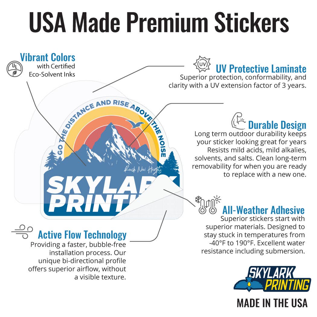 America 250 Flag Stamp Geneva Sticker