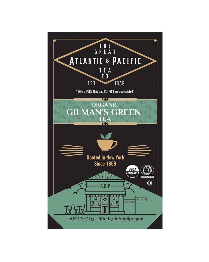 A&P Gilman's Green Tea, 20 Count Organic