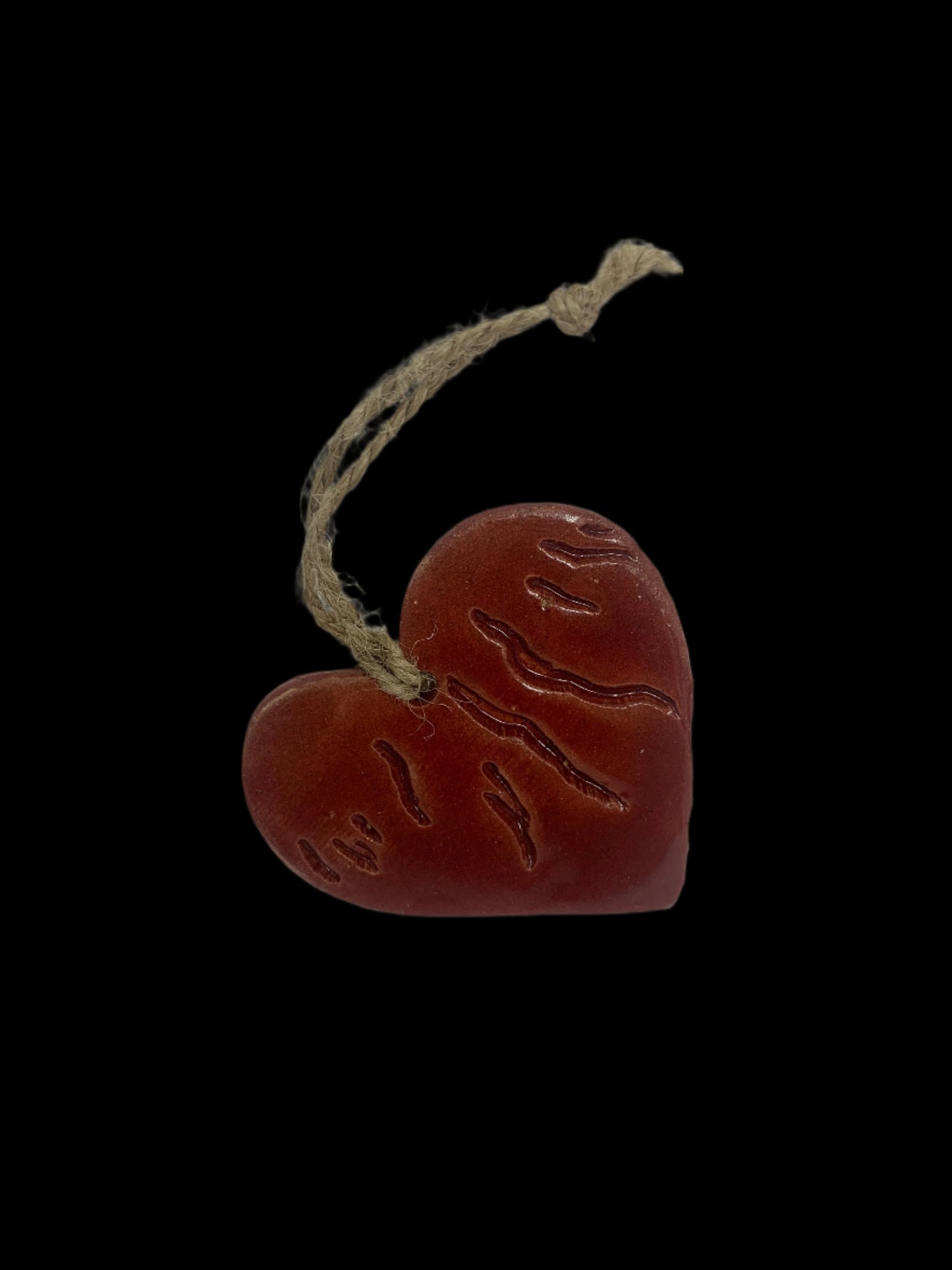 Finger Lakes Heart Pottery Ornaments