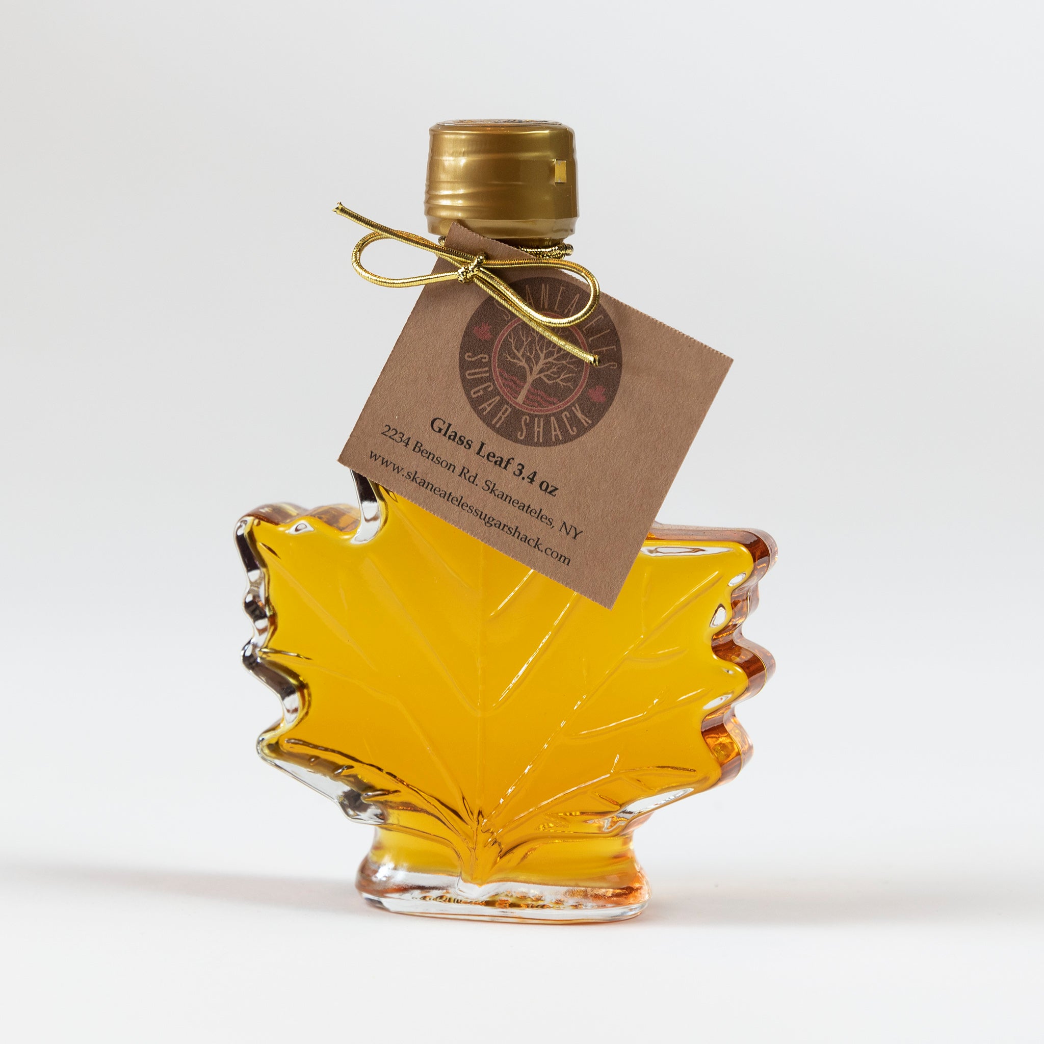 Skaneateles Sugar Shack 100% Pure Maple Syrup (3.4 oz Glass Leaf)