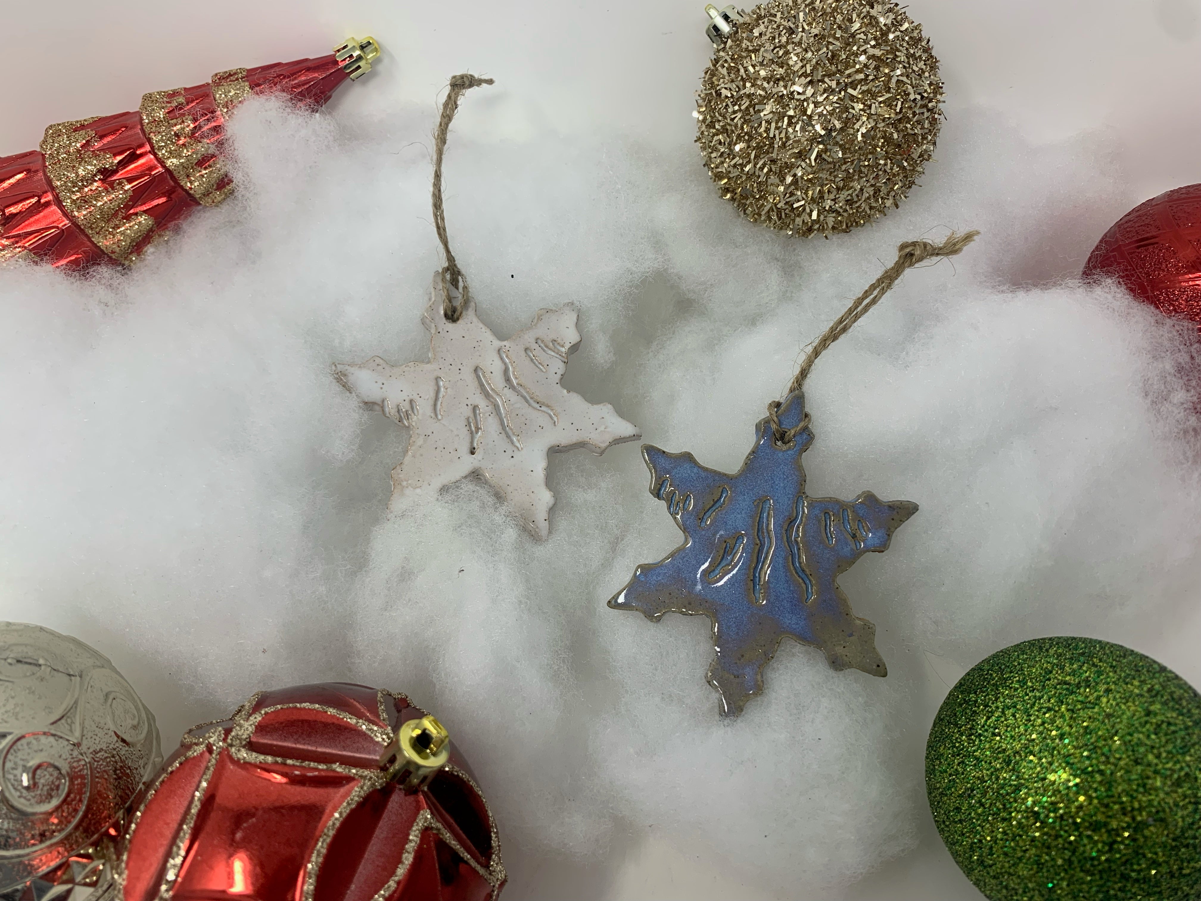 Finger Lakes Snowflake Pottery Ornament