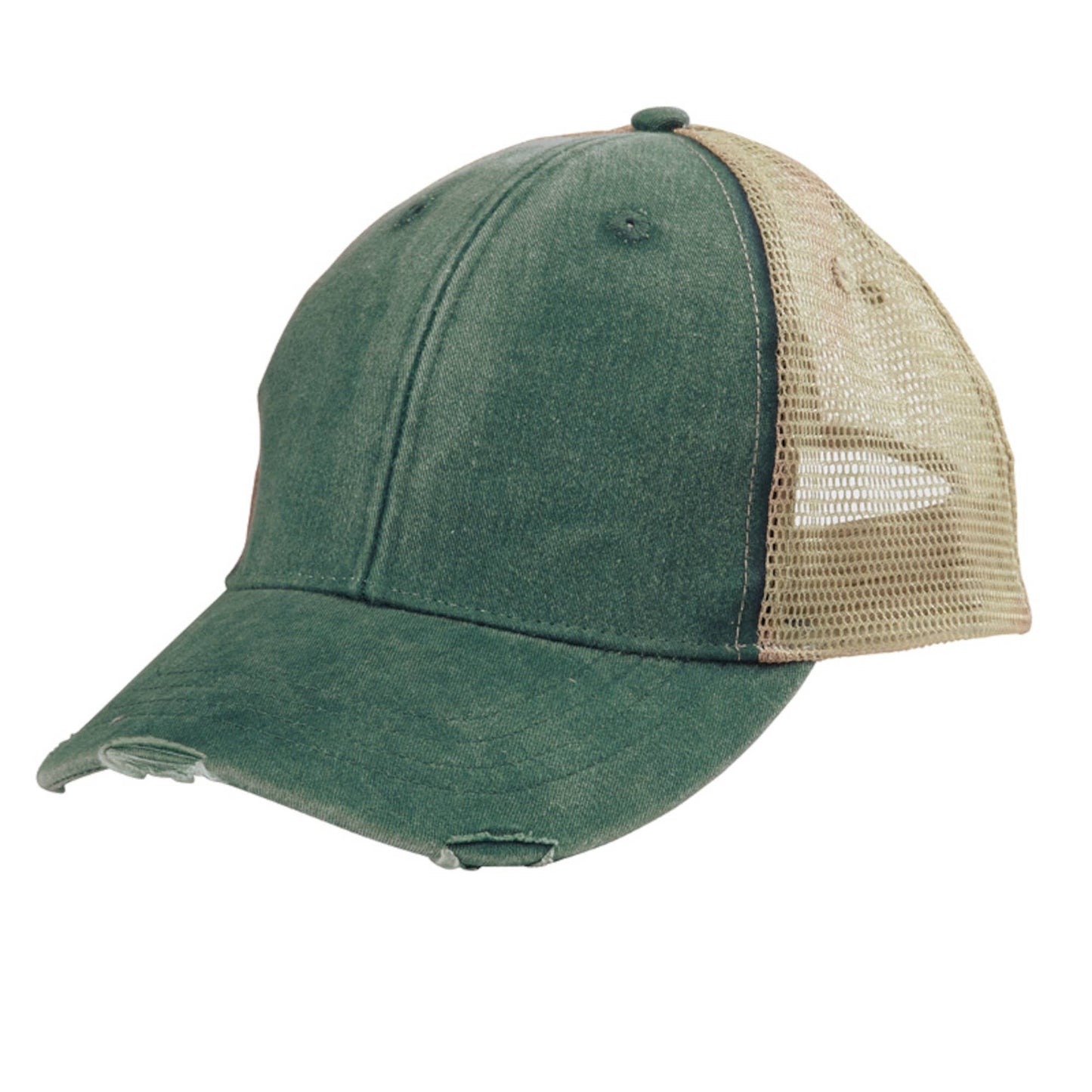 Finger Lakes Distressed Trucker Hat - Chainstitch Embroidery