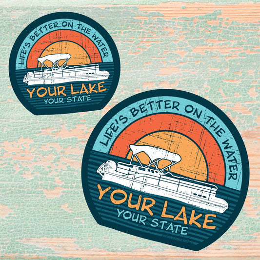 Life's better on the Lake Pontoon Sticker