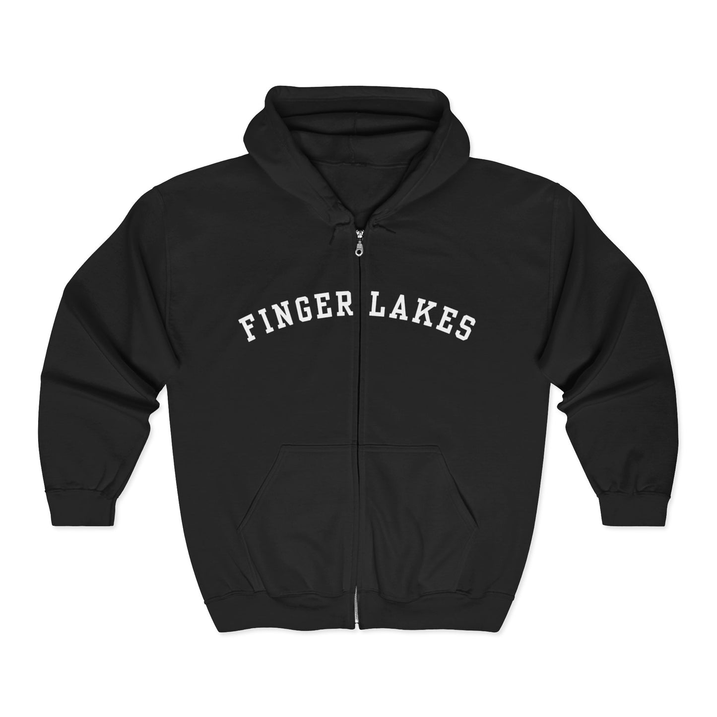 Finger Lakes Unisex Zip Hoodie, Cozy Sweatshirt for Outdoor Adventures, Perfect Gift for Nature Lovers, Casual Wear, Travel Souvenir