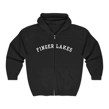 Finger Lakes Unisex Zip Hoodie, Cozy Sweatshirt for Outdoor Adventures, Perfect Gift for Nature Lovers, Casual Wear, Travel Souvenir
