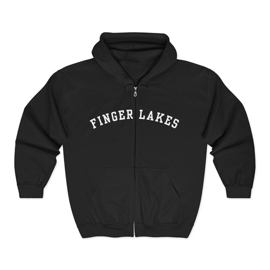 Finger Lakes Unisex Zip Hoodie, Cozy Sweatshirt for Outdoor Adventures, Perfect Gift for Nature Lovers, Casual Wear, Travel Souvenir