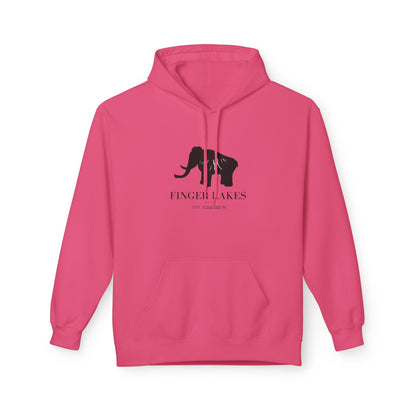 Finger Lakes Bear Hoodie — Minimal Black Bear Graphic Sweatshirt