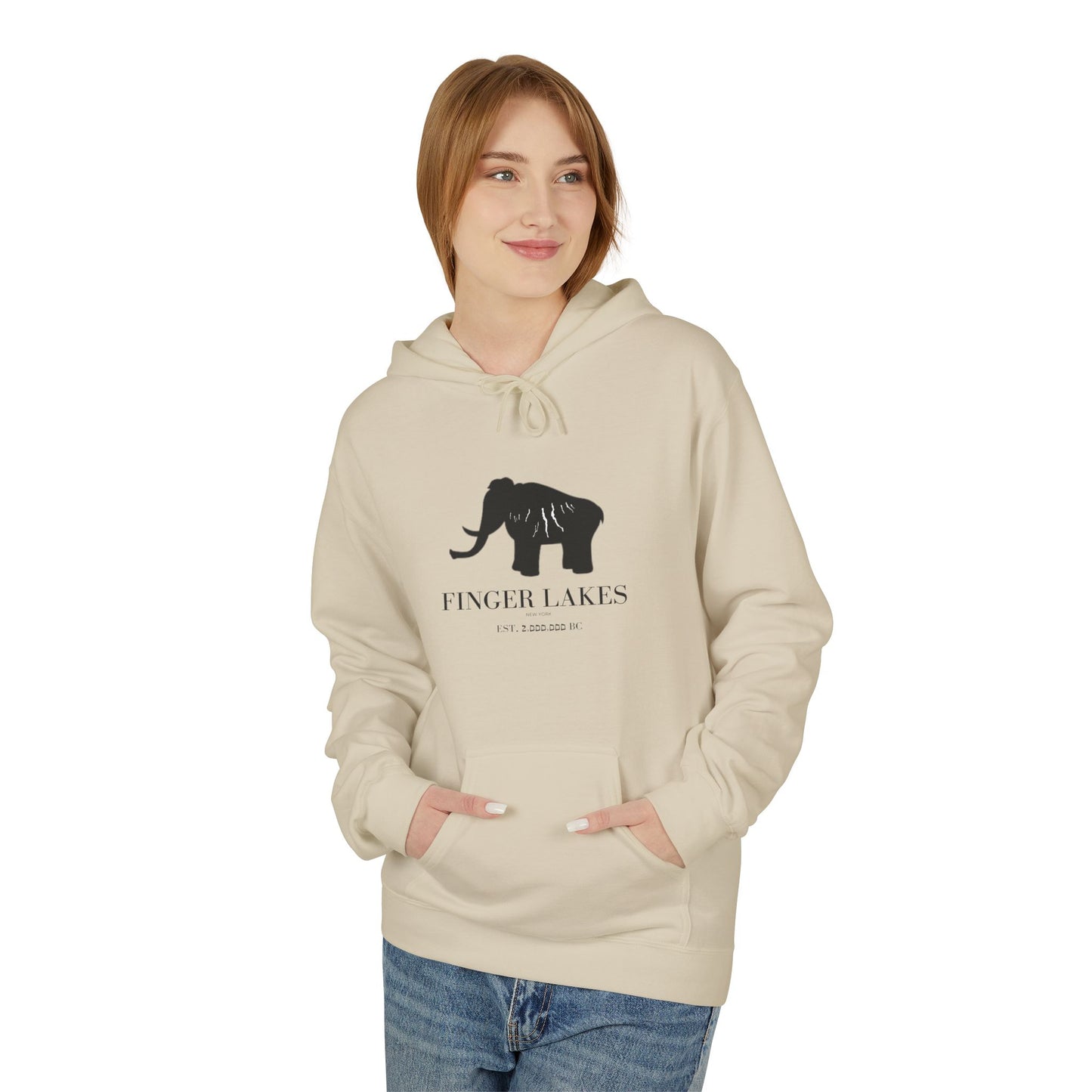 Finger Lakes Bear Hoodie — Minimal Black Bear Graphic Sweatshirt