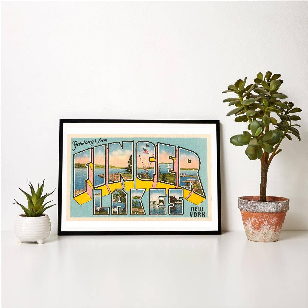 Greetings from Finger Lakes Blue Art Print (12.5"x18")