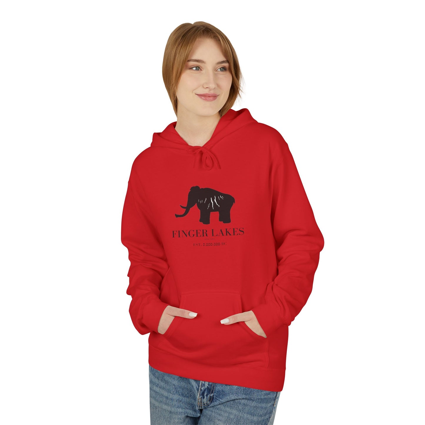 Finger Lakes Bear Hoodie — Minimal Black Bear Graphic Sweatshirt
