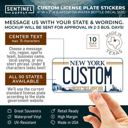 New York License Plate Stickers - 25+ Custom NY Decals