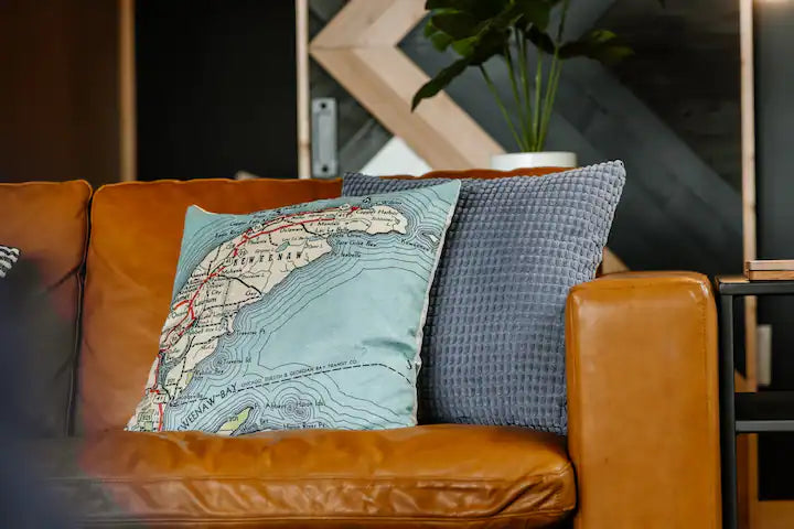 Seneca Lake New York Vintage Map Pillow