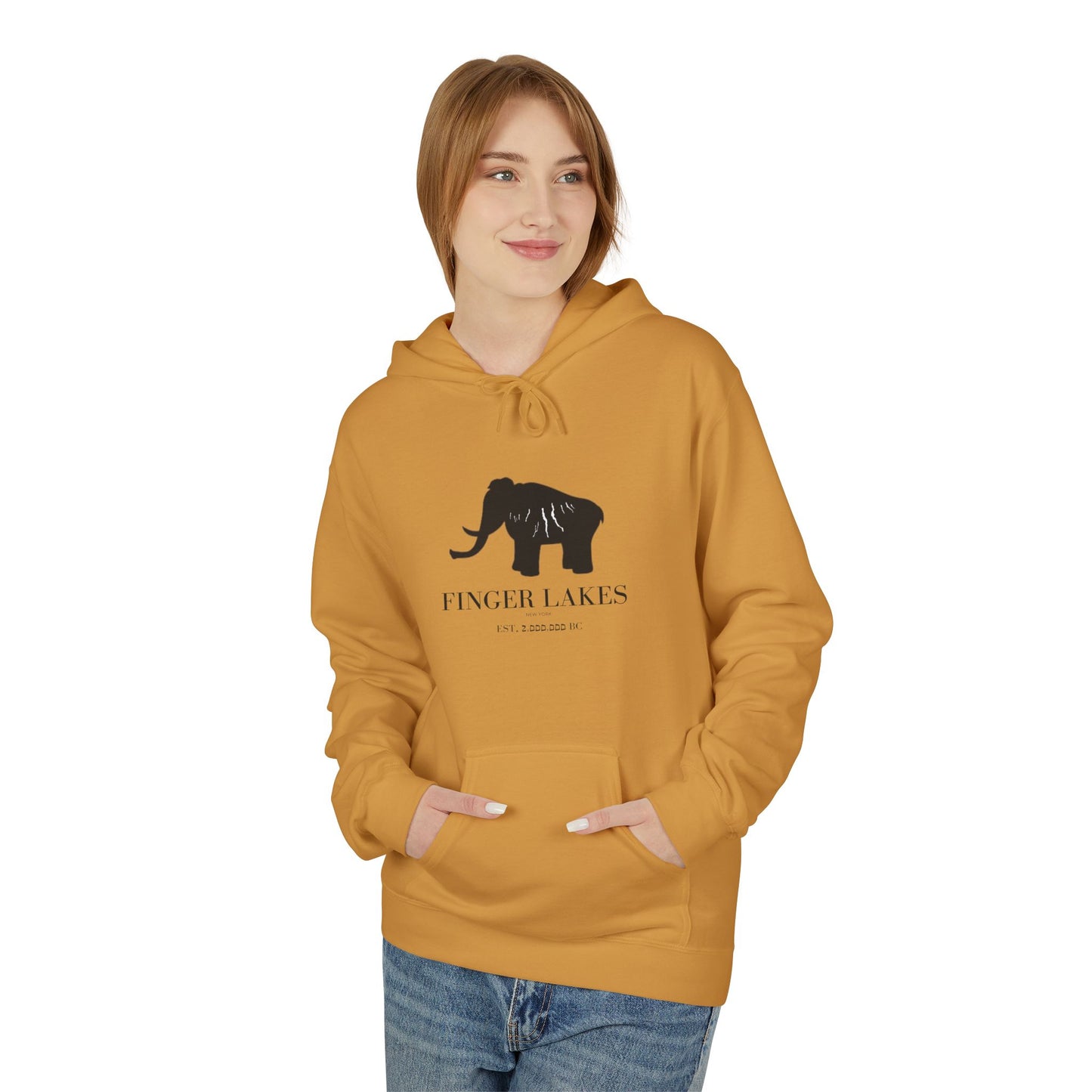Finger Lakes Bear Hoodie — Minimal Black Bear Graphic Sweatshirt