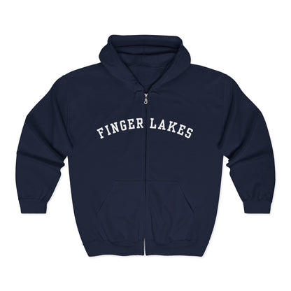 Finger Lakes Unisex Zip Hoodie, Cozy Sweatshirt for Outdoor Adventures, Perfect Gift for Nature Lovers, Casual Wear, Travel Souvenir
