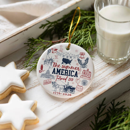 USA 250th Anniversary Ceramic Ornament, Patriotic Ornament