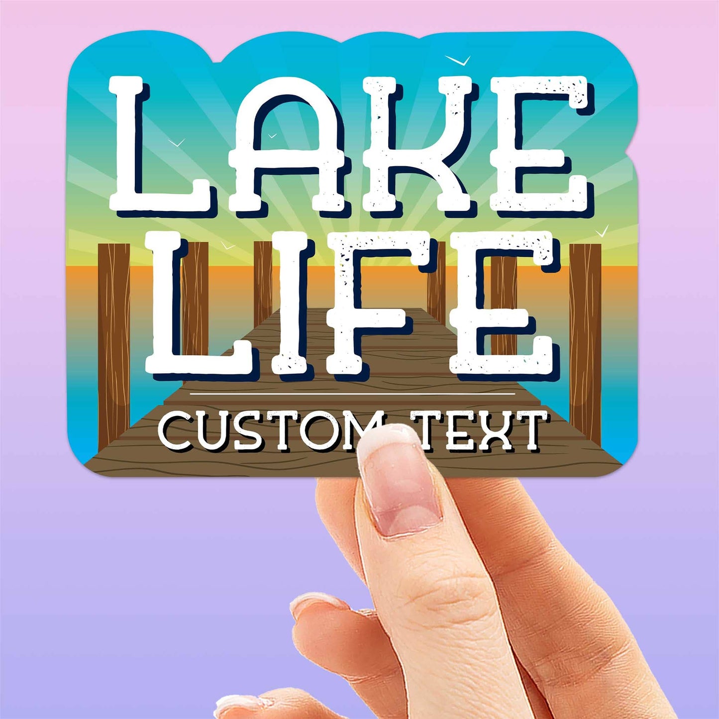 Custom Lake Life Sticker - Large Outdoors Name Drop Decal