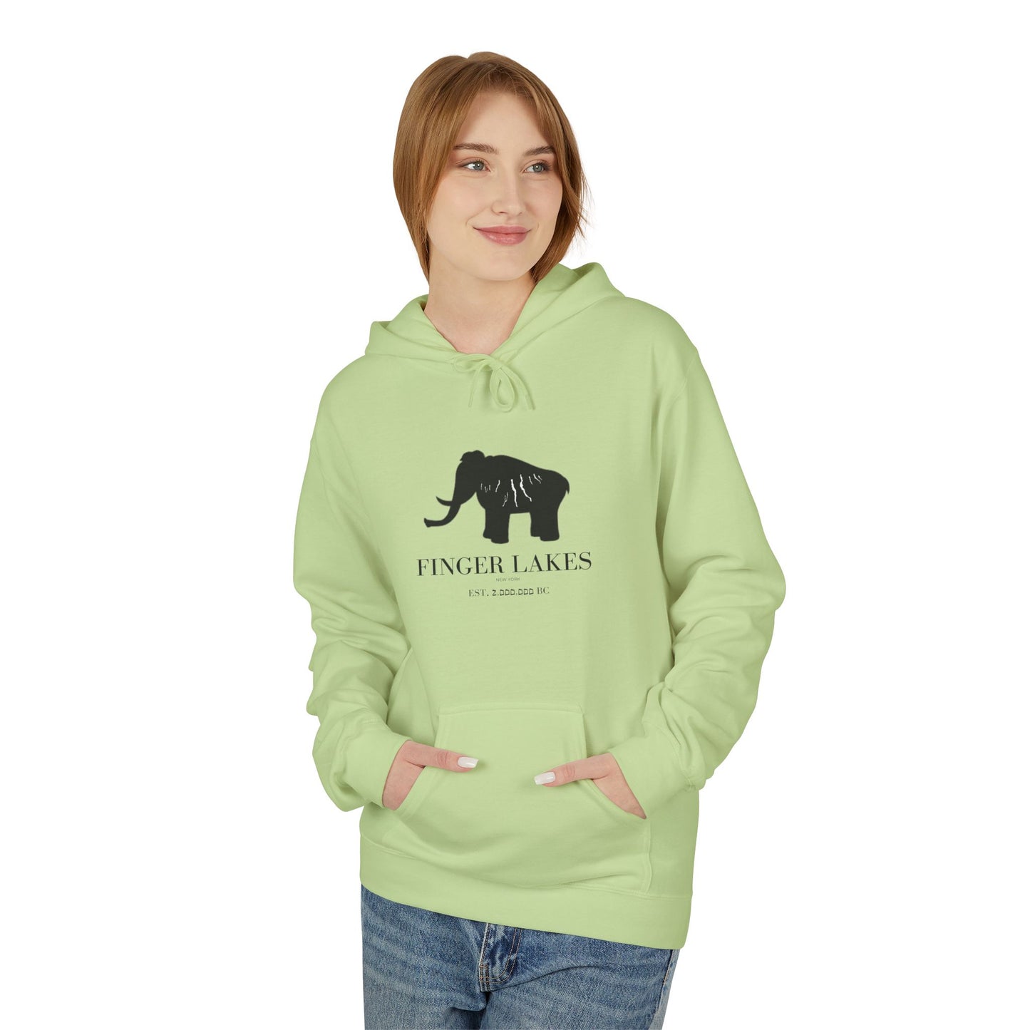 Finger Lakes Bear Hoodie — Minimal Black Bear Graphic Sweatshirt