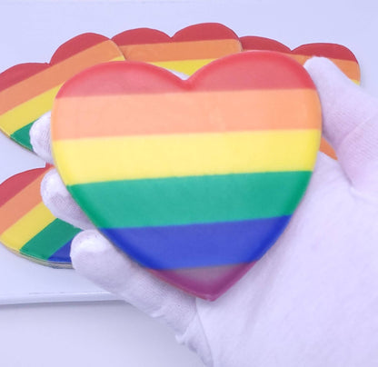 Rainbow Heart Royal Iced Cookies