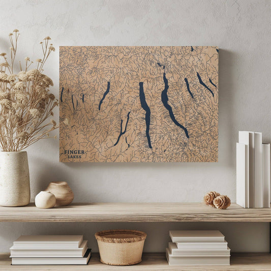 Finger Lakes New York Custom Lake Map