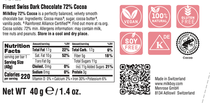 Finest 72% Cocoa Snack Size Bars 1.4oz