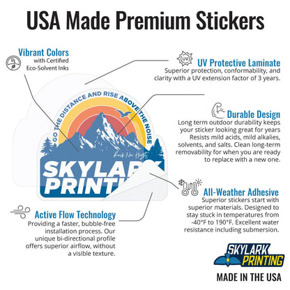 America 250 Flag Stamp Geneva Sticker