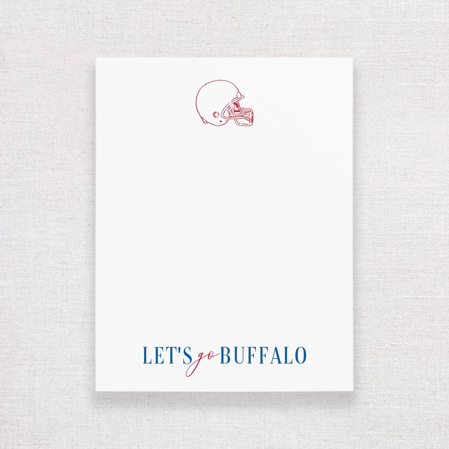 Let's Go Buffalo Football Notepad. Buffalo Stationery Gift.
