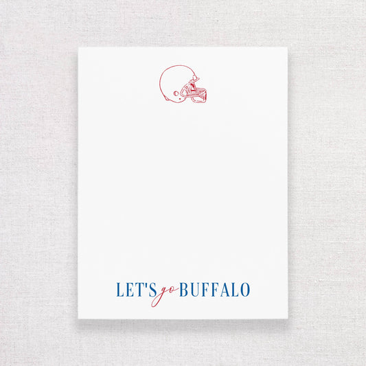 Let's Go Buffalo Football Notepad. Buffalo Stationery Gift.
