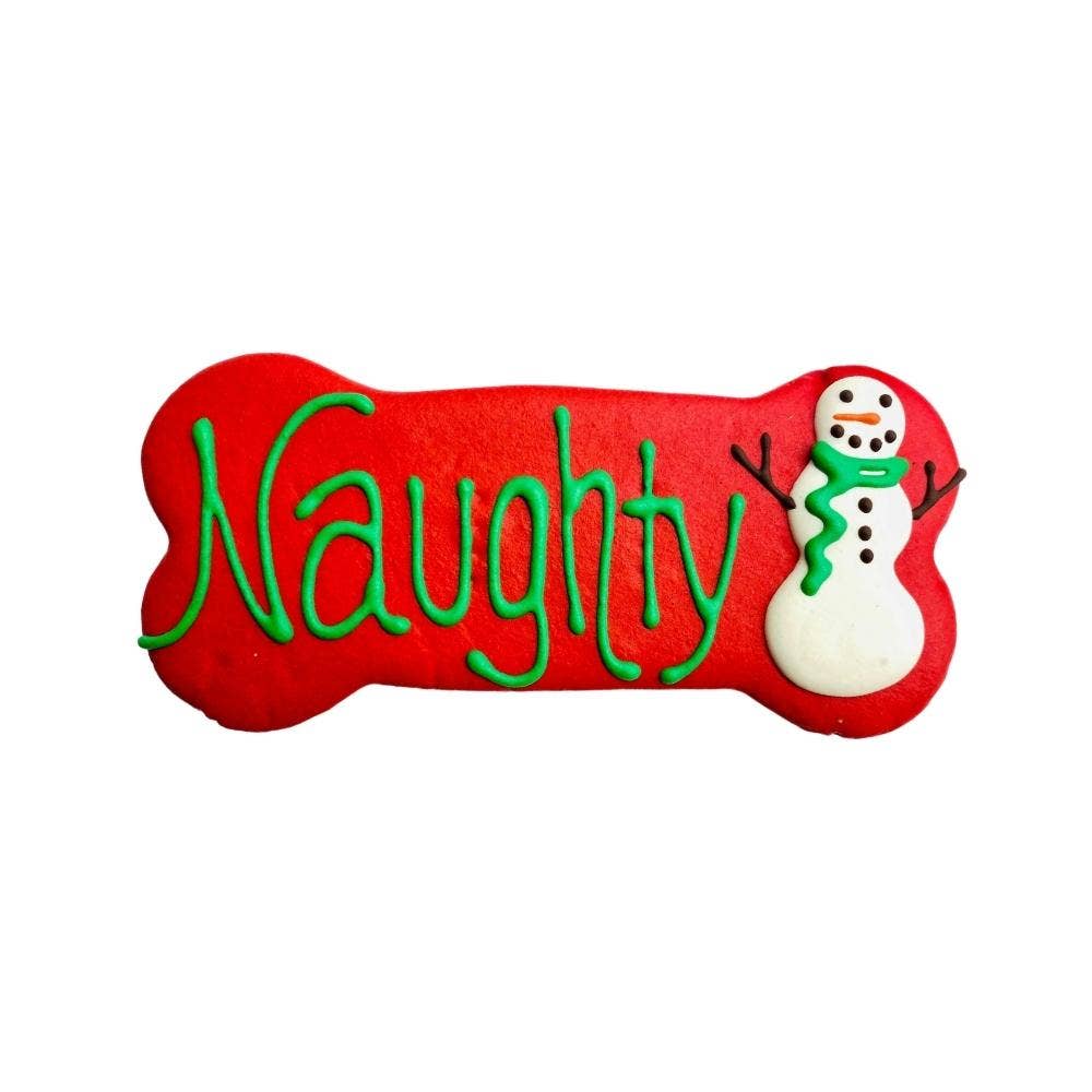 6" Dog Cookie | Naughty | Dog Treats | Christmas