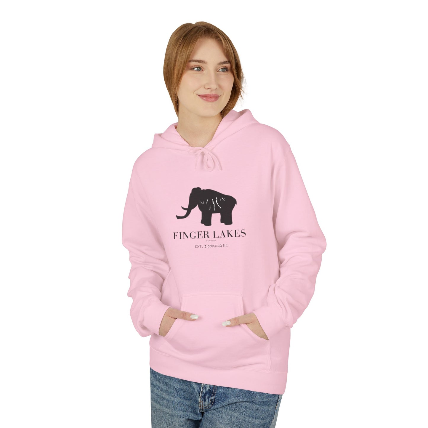 Finger Lakes Bear Hoodie — Minimal Black Bear Graphic Sweatshirt