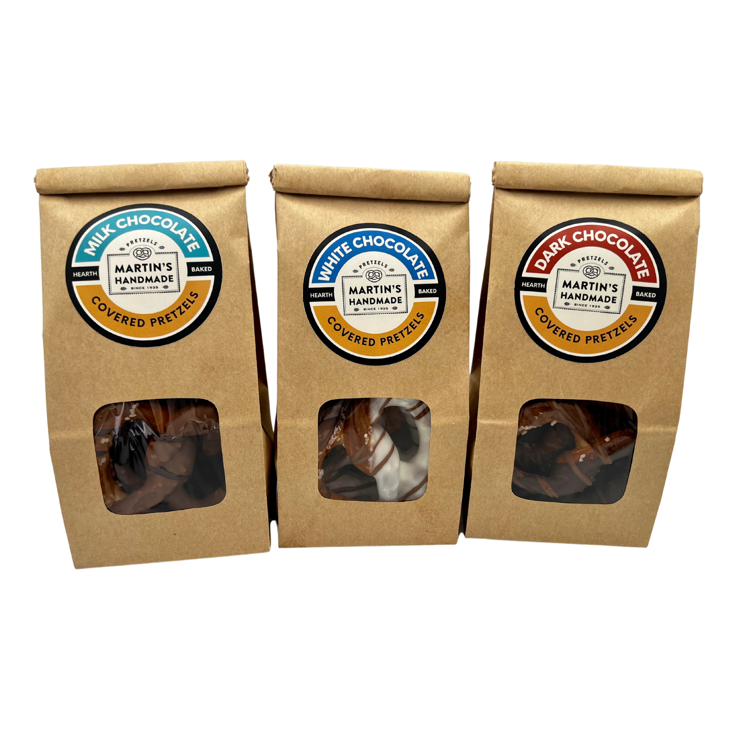 Handmade Hand-Dipped Milk Chocolate Covered Pretzels - 6/3pk