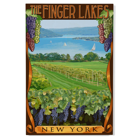 Finger Lakes Vineyards | Premium Wood Picture