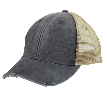 Finger Lakes Distressed Trucker Hat - Chainstitch Embroidery