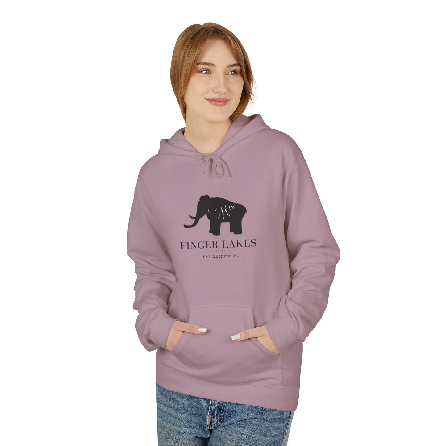 Finger Lakes Bear Hoodie — Minimal Black Bear Graphic Sweatshirt