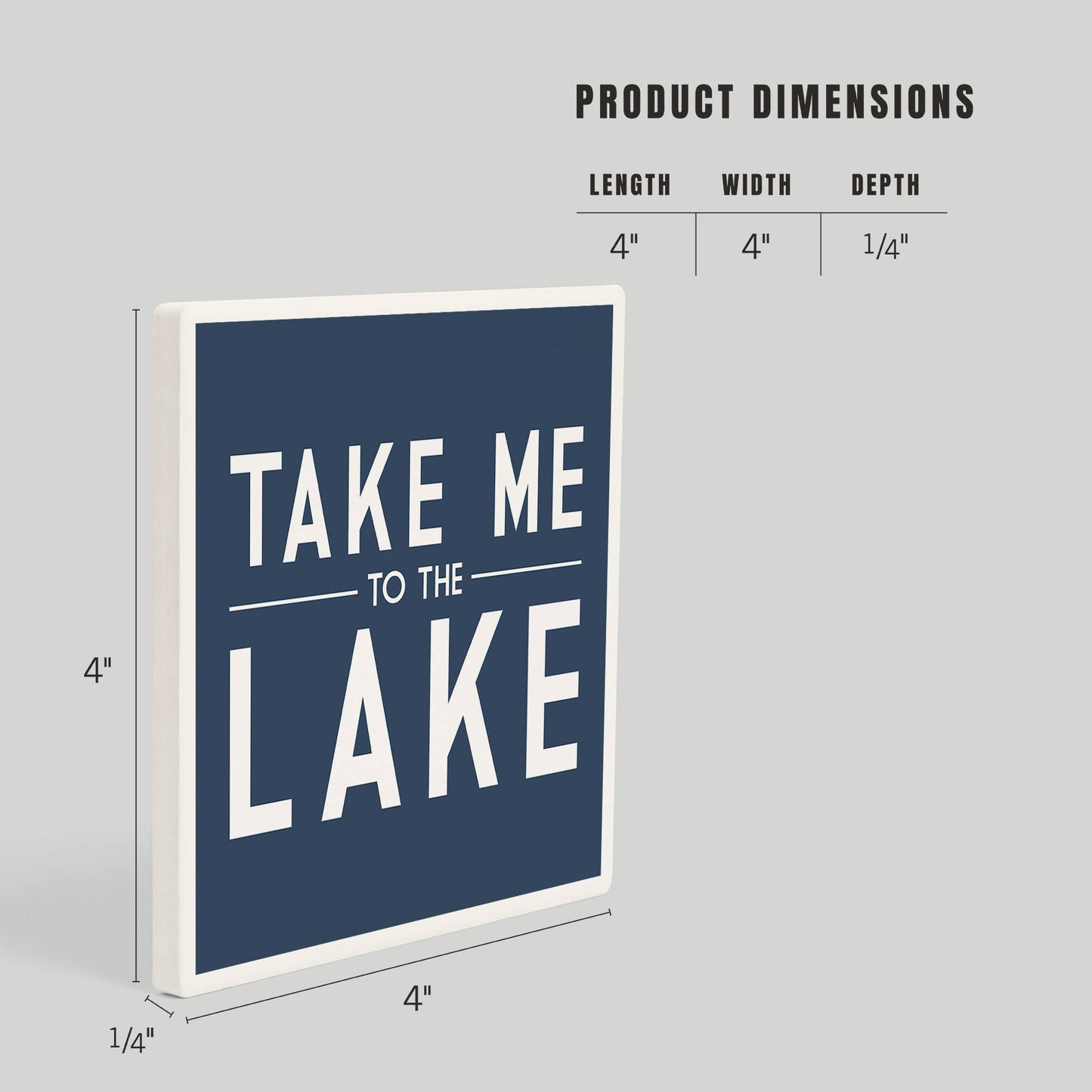 CERAMIC COASTER Take Me to the Lake, Simply Said (Navy)