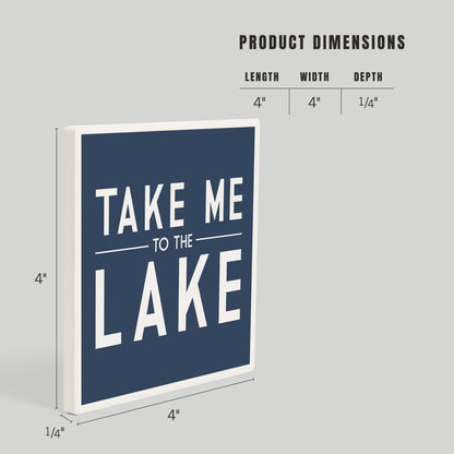 CERAMIC COASTER Take Me to the Lake, Simply Said (Navy)