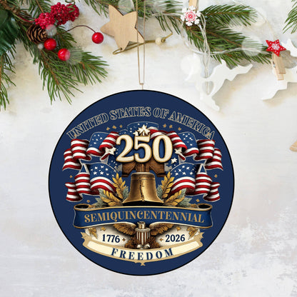 USA 250th Anniversary Ornament, 1776-2026 Patriotic Ornament