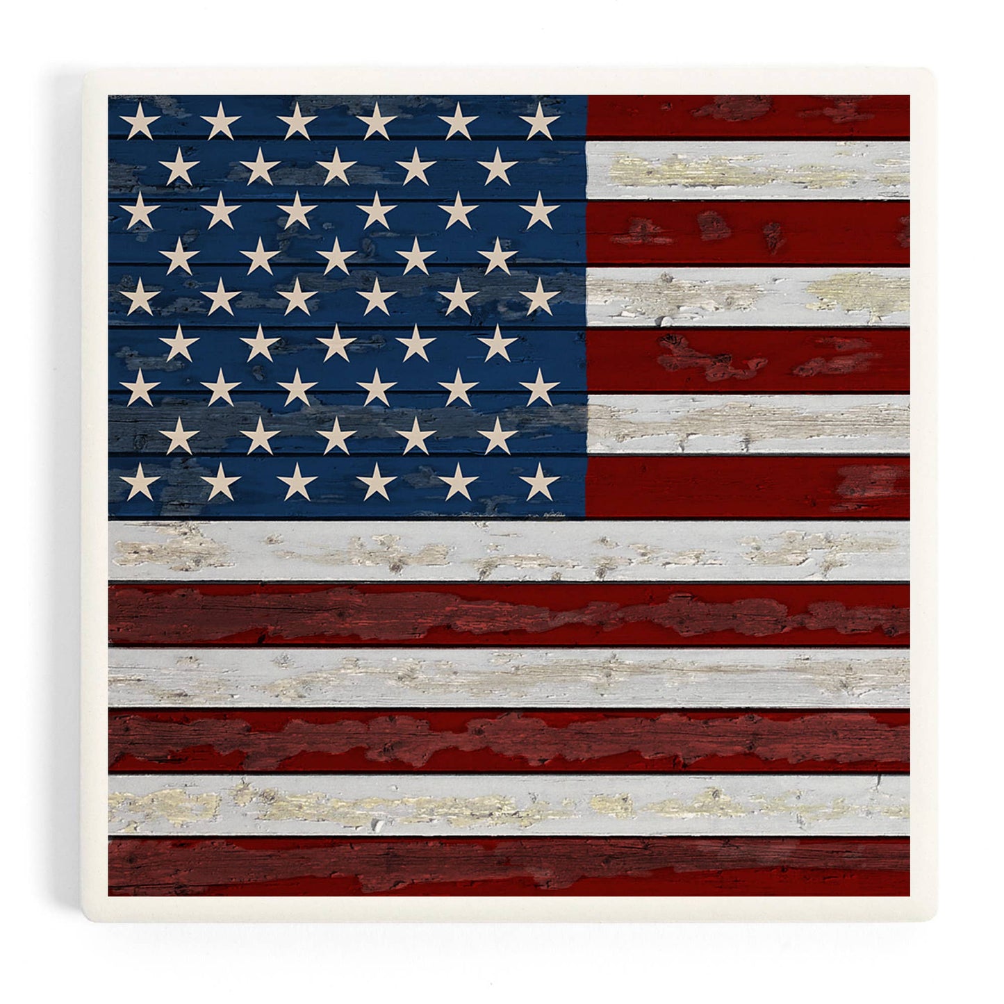 CERAMIC COASTER Distressed American Flag