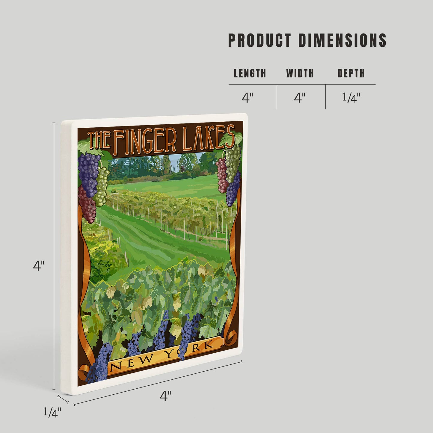 Finger Lakes Vineyard Ceramic Coasters