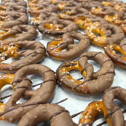 Handmade Hand-Dipped Milk Chocolate Covered Pretzels - 6/3pk