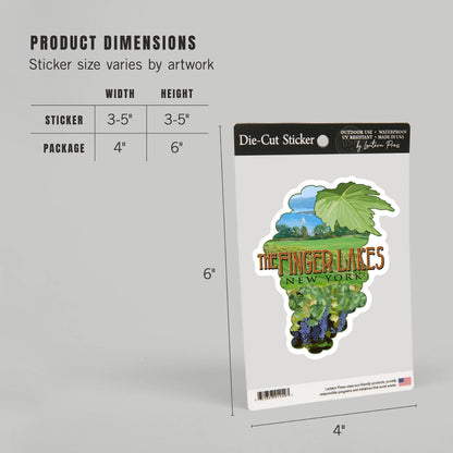 STICKERS Finger Lakes, New York, Vineyard Scene