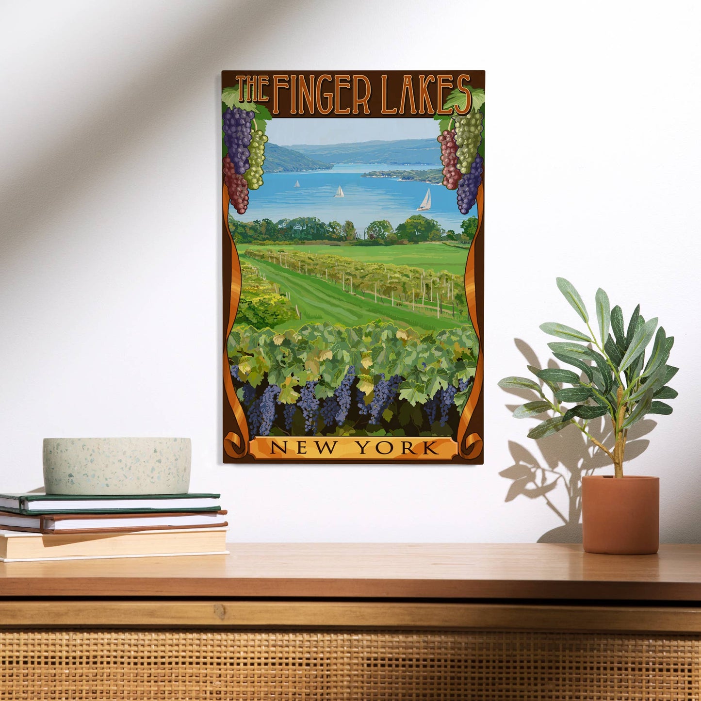 Finger Lakes Vineyards | Premium Wood Picture