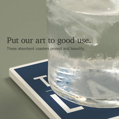CERAMIC COASTER Take Me to the Lake, Simply Said (Navy)