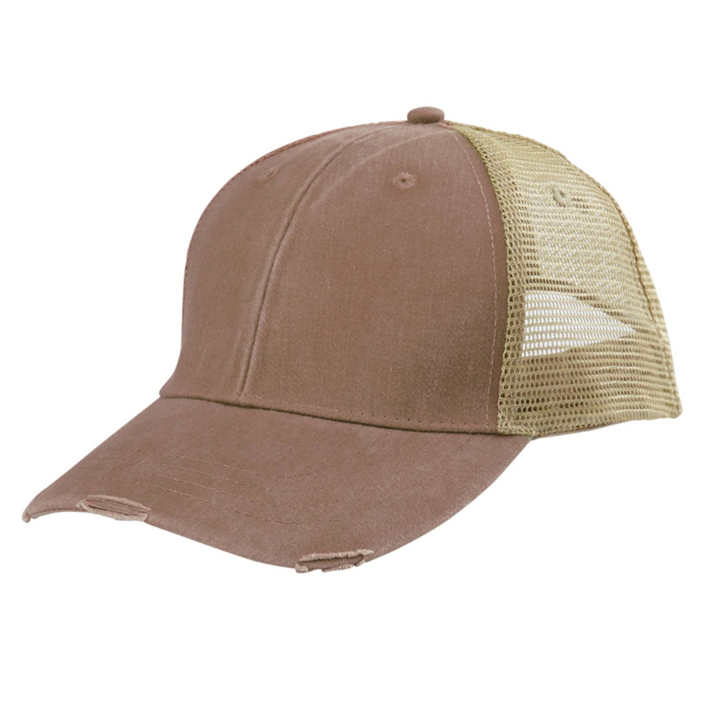 Finger Lakes Distressed Trucker Hat - Chainstitch Embroidery