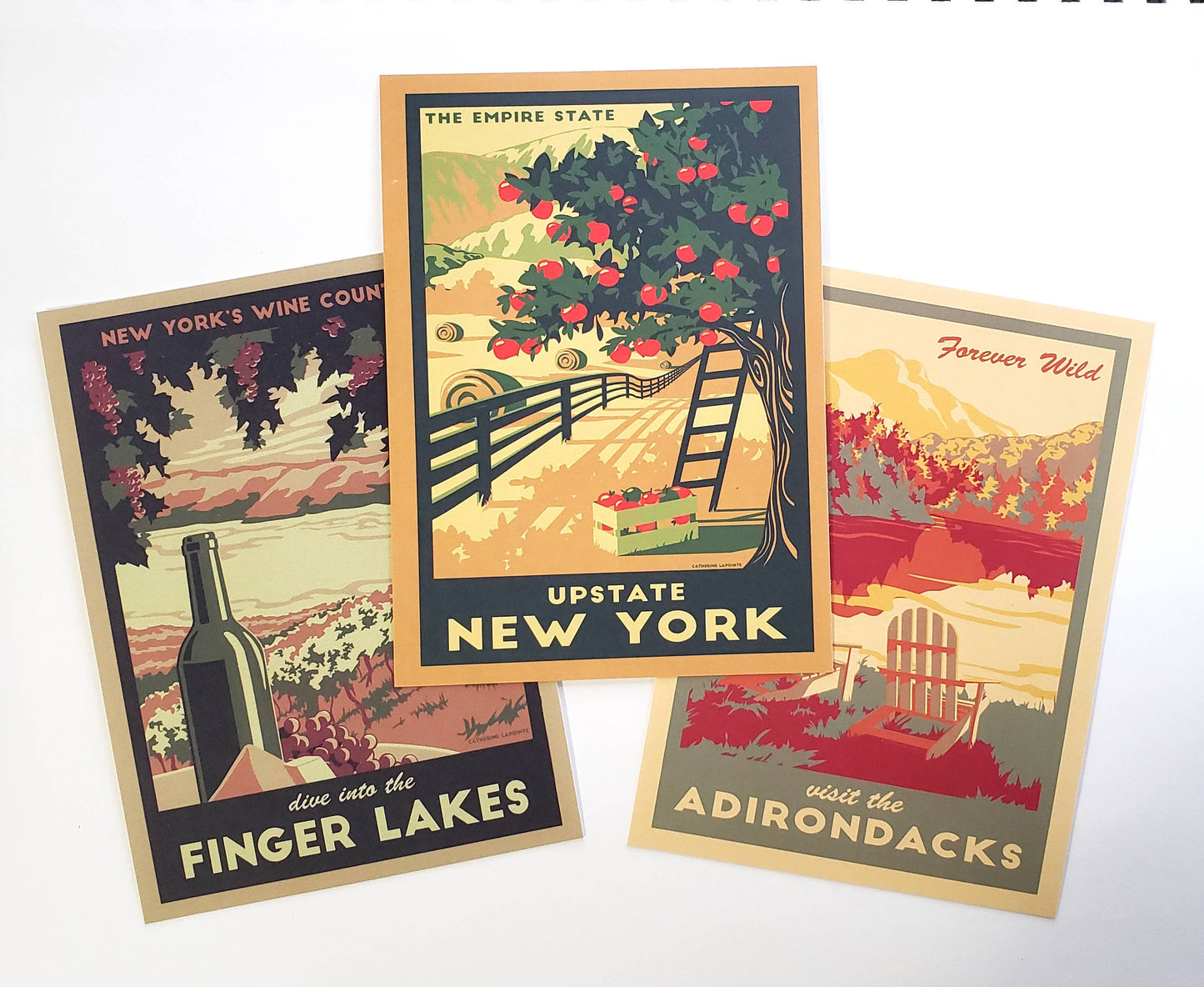 Dive Into the Finger Lakes Retro Postcard | Vintage Souvenir