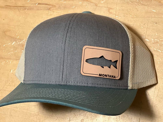 Finger Lakes Fish Leather Patch Hat