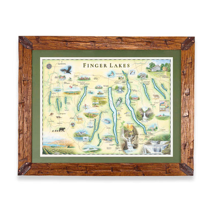 Finger Lakes, New York Hand-Drawn Map