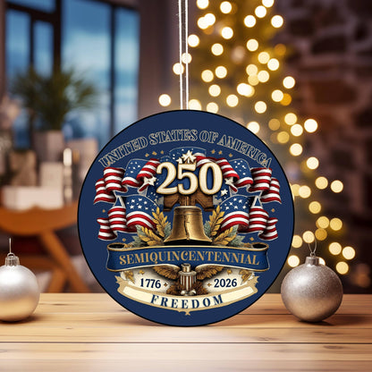 USA 250th Anniversary Ornament, 1776-2026 Patriotic Ornament