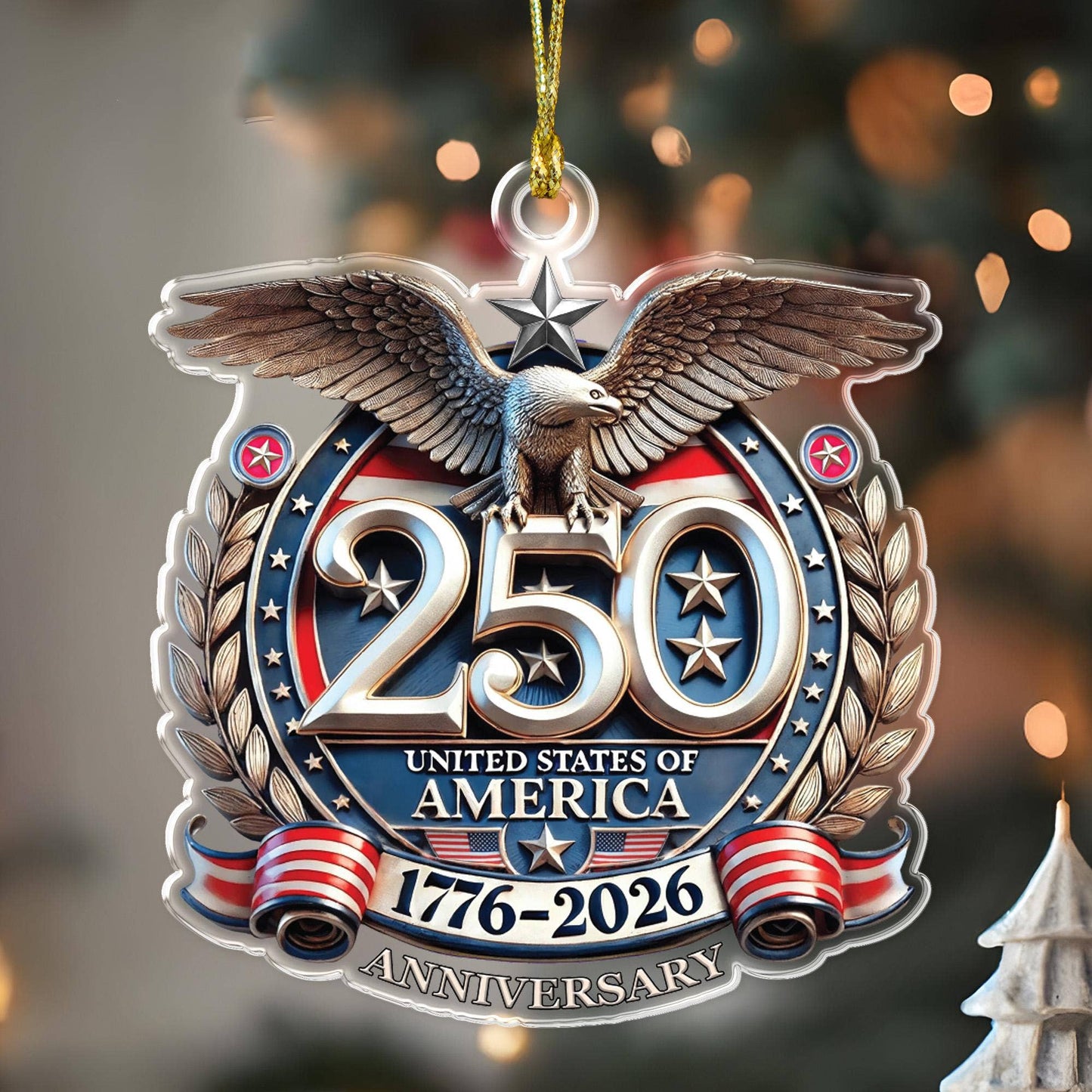 250th Anniversary Eagle Ornament, USA Freedom Ornament