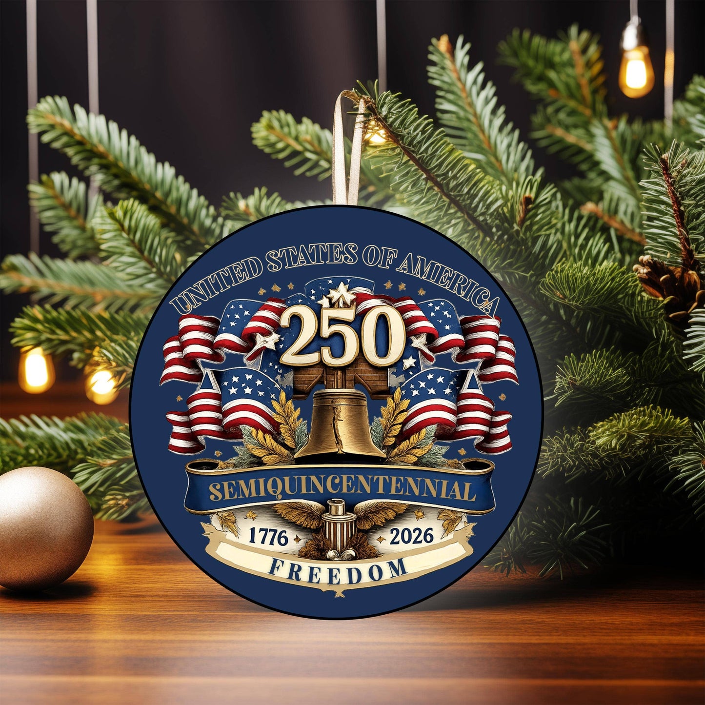 USA 250th Anniversary Ornament, 1776-2026 Patriotic Ornament